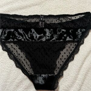 Victoria's Secret Black Velvet and Mesh Panties